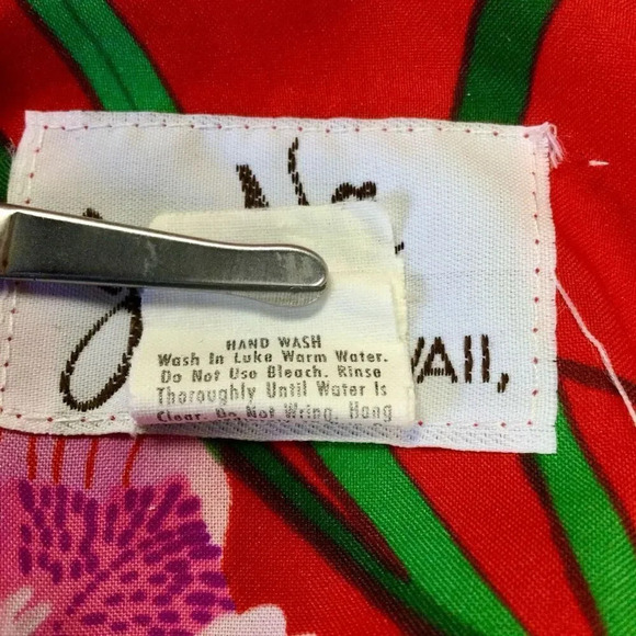 Vintage Jana Womens Red Multi Floral Flutter Sleeve Hawaiian Midi Dress Size 10 - Picture 6 of 10